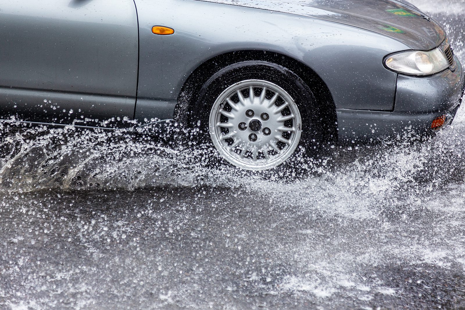 car driving in the water